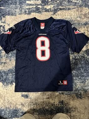 Size Men’s XS(Youth L 14-16)-Houston Texans David Carr Reebok #8 Navy Jersey